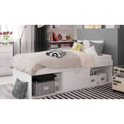 Kidsaw Single Bed with Storage Low Cabin Storage Single Bed without Mattress White Kidsaw Single Bed with Storage Low Cabin Storage Single Bed without Mattress White