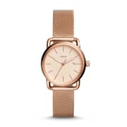 Fossil ES4333 The Commuter Three-Hand Date Rose Gold-Tone Stainless Steel Watch Fossil ES4333 The Commuter Three-Hand Date Rose Gold-Tone Stainless Steel Watch