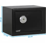 Rubik Mini Safe Box with Key Lock For Home Office Hotel Jewelry Passport Watches Cash Storage (Black)