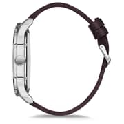 Omax Triple Time Series Black Leather Analog Watch For Men TT01P32I