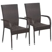 Vidaxl Stackable Outdoor Chairs 2 Pcs Poly Rattan Brown Vidaxl Stackable Outdoor Chairs 2 Pcs Poly Rattan Brown
