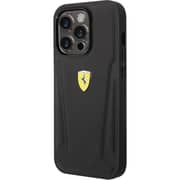 Ferrari Leather Case Black With Hot Stamped Sides iPhone 14 Pro Max