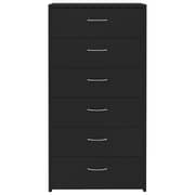 vidaXL Sideboard with 6 Drawers Black 50x34x96 cm Engineered Wood vidaXL Sideboard with 6 Drawers Black 50x34x96 cm Engineered Wood
