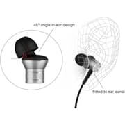 1more E1009 Piston Fit Wired Earphone With Noise Isolation Durable In-ear Headphone Pure Sound Deep Bass Phone Control With Mic 3.5mm Jack - Silver