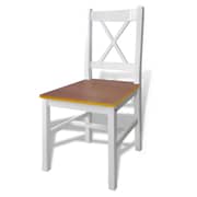 vidaXL 5 Piece Dining Set Brown and White vidaXL 5 Piece Dining Set Brown and White