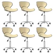vidaXL Swivel Dining Chairs 6 pcs Cream Faux Leather vidaXL Swivel Dining Chairs 6 pcs Cream Faux Leather