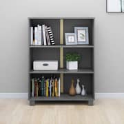 vidaXL Book Cabinet HAMAR Dark Grey 85x35x112 cm Solid Wood Pine vidaXL Book Cabinet HAMAR Dark Grey 85x35x112 cm Solid Wood Pine