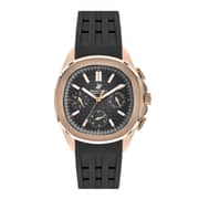 Beverly Hills Polo Club, BP3211X.451, Mens Analog Watch, Black Dial Multi-Function 3 Hands Black Silicon Strap