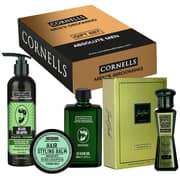 Cornells Mens Grooming Combo Kit - Eucalyptus+Peppermint Beard Shampoo 250ml, Hair Styling Balm 95g, Irish Green Beard Oil 50ml, Just Jack Orchid Noir Mens Perfume EDP 50ml, Gift Set for Him Cornells Mens Grooming Combo Kit - Eucalyptus+Peppermint Beard Shampoo 250ml, Hair Styling Balm 95g, Irish Green Beard Oil 50ml, Just Jack Orchid Noir Mens Perfume EDP 50ml, Gift Set for Him