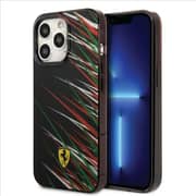 Ferrari Case Black With Double Layer Grass Print iPhone 14 Pro