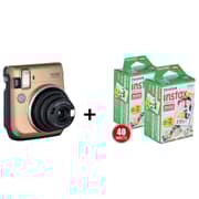 Fujifilm Instax Mini 70 Instant Camera Gold + Instax Mini 40 Sheets Fujifilm Instax Mini 70 Instant Camera Gold + Instax Mini 40 Sheets