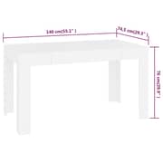 Vidaxl Dining Table White 140x74.5x76 Cm Engineered Wood