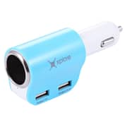 Xplore Car Charger With Micro Cable Black/Blue Xplore Car Charger With Micro Cable Black/Blue
