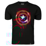 Marvel Captain America Streetart Shield Men's Round Neck T-shirt Black Extra Large