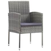 vidaXL 7 Piece Garden Dining Set Poly Rattan Anthracite & Grey