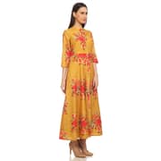 BIBA Yellow Printed Flared Dress Size 36