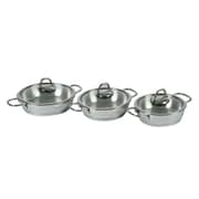 Hisar 6 Piece Teos Egg Pans Cookware Set, Stainless Steel Pan Set, 8 Inch Frying Pan, Single Egg Frying Pan, Stainless Steel Pot Set