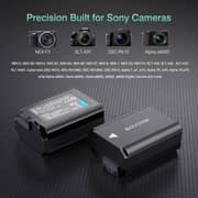 Ravpower Np-fw50 Camera Battery Charger Set With Moistureproof Case Compatible For Sony Cameras (2-pack, Versatile Charging Option, 1100mah) - Black