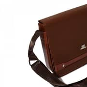 Roberto Ballmore SC44231 Brown Magnetic Flap Closure Messenger Bag Men