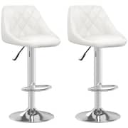 Vidaxl Bar Stools 2 Pcs White Faux Leather