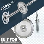 ULTIMAX Barbell Weight Bar Straight Weight Lifiting Bar Straight Threaded Bar 1 inch Diameter Solid Steel Bar with Spinlock Nuts 120 cm