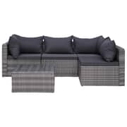 Vidaxl 5 Piece Garden Sofa Set With Cushions & Pillows Poly Rattan Grey Vidaxl 5 Piece Garden Sofa Set With Cushions & Pillows Poly Rattan Grey