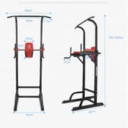 Adjustable Height Pull Up Station Multi Gym Power Tower Dip Station Home Fitness Training Equipment Vertical Knee Raise Pull Chin Push Up Workout Fitness