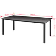 Vidaxl Garden Table Black 190x90x74 Cm Aluminium And Glass Vidaxl Garden Table Black 190x90x74 Cm Aluminium And Glass