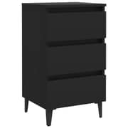 Vidaxl Bed Cabinet With Metal Legs 2 Pcs Black 40x35x69 Cm Vidaxl Bed Cabinet With Metal Legs 2 Pcs Black 40x35x69 Cm
