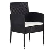 vidaXL 3 Piece Garden Dining Set Poly Rattan Black