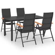 Vidaxl 5 Piece Garden Dining Set Black And Brown Vidaxl 5 Piece Garden Dining Set Black And Brown