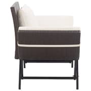 vidaXL Garden Bench with Cushions 176 cm Brown Poly Rattan