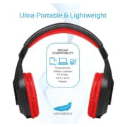Promate Rechargeable Over-Ear Wireless Stereo Headset with Hi-Fi Sound Red