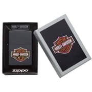 Zippo 49196 Harley-davidson Texture Print Classic Logo Black Matte Lighter