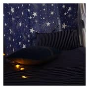 Single Bed Size 1pc Lower Deck Curtain White Stars Design
