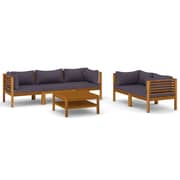 vidaXL 6 Piece Garden Lounge Set with Cushion Solid Acacia Wood vidaXL 6 Piece Garden Lounge Set with Cushion Solid Acacia Wood