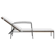 Vidaxl Garden Sun Lounger With Cushion Poly Rattan Brown