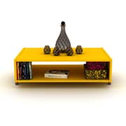 Home Canvas Kipp Coffee table Modern Living Room (Walnut-Yellow)