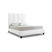Luxurious Classic High-Profile Upholstered Bed Queen with Mattress White Luxurious Classic High-Profile Upholstered Bed Queen with Mattress White