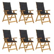 vidaXL Folding Garden Chairs 6 pcs with Cushions Solid Acacia Wood vidaXL Folding Garden Chairs 6 pcs with Cushions Solid Acacia Wood