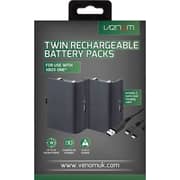 Venom Twin Rechargeable Battery Packs for Xbox One 22cm Black Venom Twin Rechargeable Battery Packs for Xbox One 22cm Black