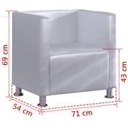 Vidaxl Cube Armchair White Faux Leather