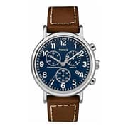 Timex Weekender Quartz Brown Leather Watch For Men TW2R42600