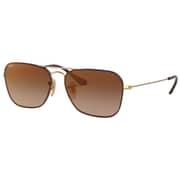 RayBan RB3603-001/SO-56 Double Bridge Squared Gold Unisex Sunglasses