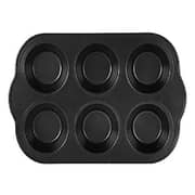 RoyalFord 6 Cup Muffin Pan Black 27x18cm