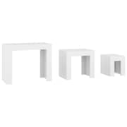 Vidaxl Nesting Coffee Tables 3 Pcs White Engineered Wood Vidaxl Nesting Coffee Tables 3 Pcs White Engineered Wood