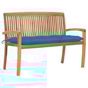 Vidaxl Stacking Garden Bench With Cushion 128.5 Cm Solid Teak Wood Vidaxl Stacking Garden Bench With Cushion 128.5 Cm Solid Teak Wood