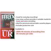 Maxell Ur 90 Normal Bias Blank Audio Recording Cassette Tape, Low Noise, 90 Minute Recording Time Maxell Ur 90 Normal Bias Blank Audio Recording Cassette Tape, Low Noise, 90 Minute Recording Time