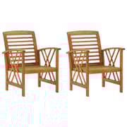 Vidaxl Garden Chairs 2 Pcs Solid Acacia Wood Vidaxl Garden Chairs 2 Pcs Solid Acacia Wood