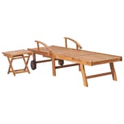Vidaxl Sun Lounger With Table Solid Teak Wood Vidaxl Sun Lounger With Table Solid Teak Wood